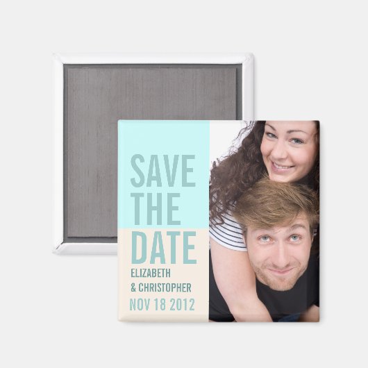 Vet Modern Save the Date Photo Magnet (Voorkant / Achterkant)