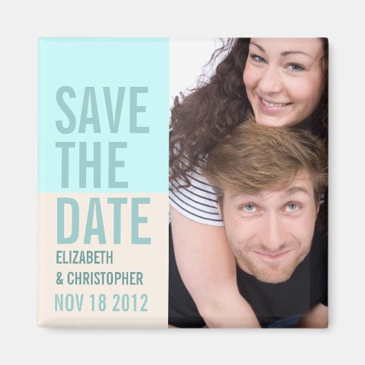 Vet Modern Save the Date Photo Magnet (Voorkant)