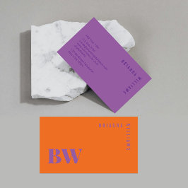 Vet Modern Sinaasappel Paarse Professionele Monogr Visitekaartje