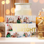 Vet Modern Six-Photo Merry en Bright Gold Folie Feestdagenkaart<br><div class="desc">Stuur dit vakantieseizoen hartelijke wensen met deze bijzondere en schattige, gedurfde, zesfoto vrolijke en felgouden folie vakantiekaart. Het eenvoudige en minimalistische ontwerp bevat boho-geïnspireerde elementen in gouden folie. Vier de feestelijke geest van december, dit ontwerp brengt een vrolijke en leuke touch aan elke gelegenheid. De gouden seizoenskleuren en creatieve bewoordingen...</div>