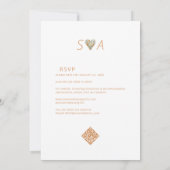 Vet Modern Terracotta Bohemian Groen Bruiloft Kaart (Achterkant)