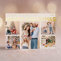 Vet Modern Vijf Foto Vrolijk Kerstmis Goud