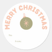Vet Modern Vrolijk Kerstcadeau Ronde Sticker (Voorkant)