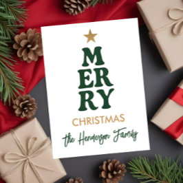 Vet Modern Vrolijk Kerstfeest Briefkaart