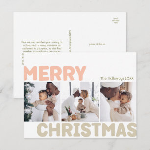 Vet Modern Vrolijk Kerstjaar in Review 3 Foto Feestdagenkaart
