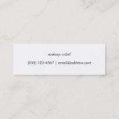 Vet, modern, warm roze en zwart, gestreept mini visitekaartje (Achterkant)