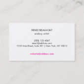 Vet, modern, warm roze en zwart, gestreept visitekaartje (Achterkant)