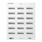 Vet modern, wit en zwart retouradres etiket (Full Sheet)