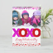 Vet Modern XOXO Valentijn's Day Photo Hearts Feestdagenkaart (Staand voorkant)