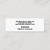 Vet Modern Zwart en Wit Mini Visitekaartje (Achterkant)