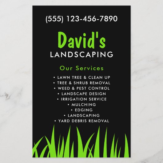 Vet & Modern Zwart & Groen Landscaping folder (Voorkant)