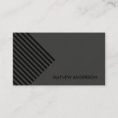 VET MODERN ZWART HOEK GESTREEPT LIJNPATROON VISITEKAARTJE (Voorkant)