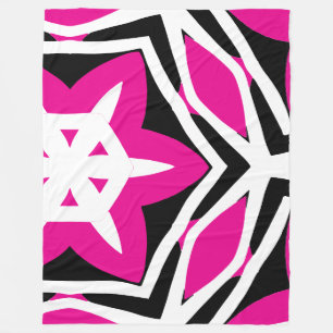 Vet Modern zwart roze Fleece Deken