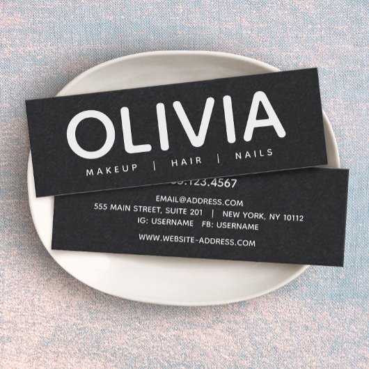 Vet modern zwart Visitekaartje