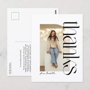 Vet modern zwart wit afstuderen bedankt briefkaart