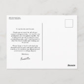 Vet modern zwart wit afstuderen bedankt briefkaart (Achterkant)