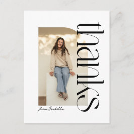 Vet modern zwart wit afstuderen bedankt briefkaart