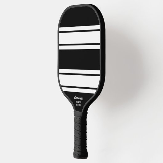 Vet, modern, zwart, wit bandpatroon, aangepaste te pickleball paddle (Links)
