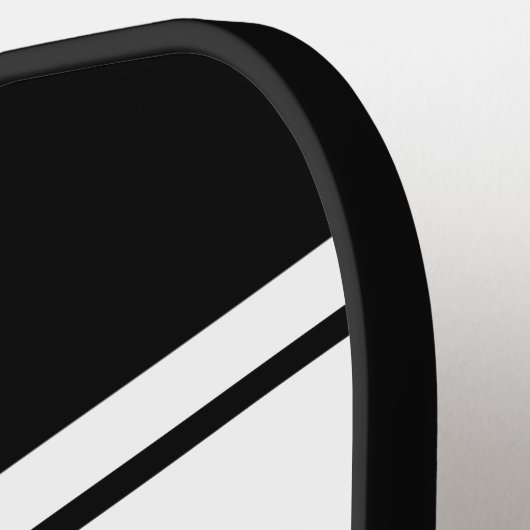 Vet, modern, zwart, wit bandpatroon, aangepaste te pickleball paddle (Links Detail)