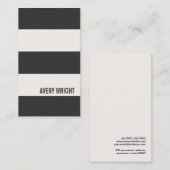 Vet Modern Zwart-Wit Gestreept Visitekaartje (Voorkant / Achterkant)