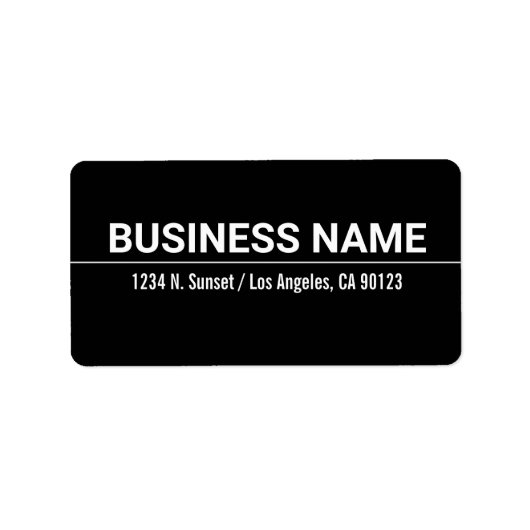 Vet Modern Zwart Wit Zakelijk Retouradres Etiket (Voorkant)