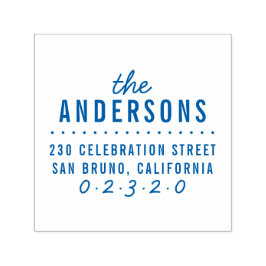 Vet Moderne aangepaste familienaam & retouradres Zelfinktende Stempel