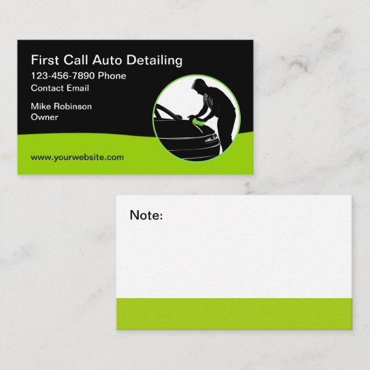 Vet Moderne Auto Detailing Visitekaartjes (Voorkant / Achterkant)