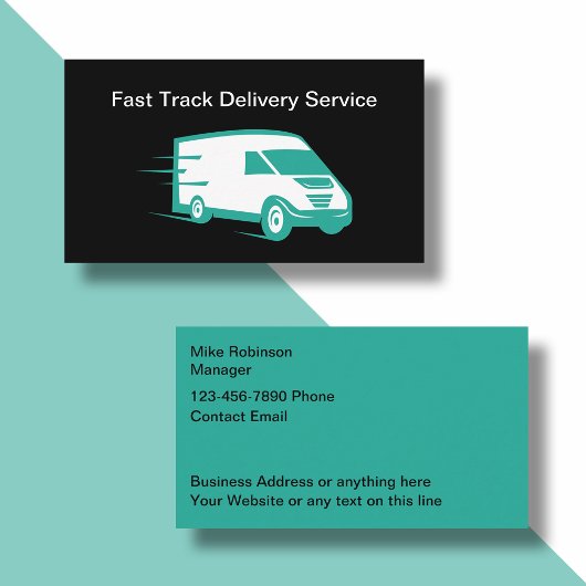 Vet Moderne Eenvoudige Levering Visitekaartjes