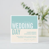 Vet Moderne Graphic Block Wedding Invitations Kaart (Staand voorkant)