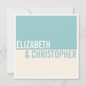 Vet Moderne Graphic Block Wedding Invitations Kaart (Achterkant)