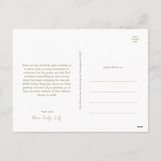 Vet Moderne Jaaroverzicht Vijf Foto Gelukkig Feestdagenkaart (Achterkant)