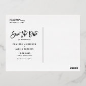 Vet Moderne kalligrafie Foto opslaan Datum goud Folie Uitnodiging Briefkaart (Achterkant)