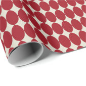 Vet Moderne Kerstmis Rode Baubles Feestelijk Chiqu Cadeaupapier (Rol Hoek)