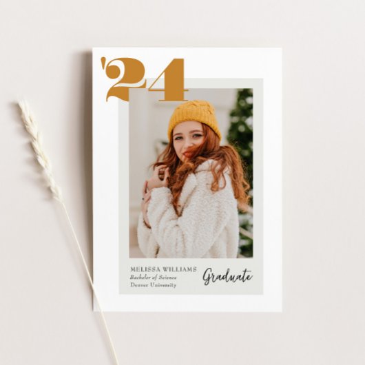 Vet Moderne Klasse van 2024 4 Foto's Afstuderen Kaart