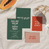 Vet Moderne Kleurrijke Brushstroke Retro Bruiloft Kaart