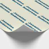 Vet Moderne Minimalistische Beige Oceaan Blauwe Kl Cadeaupapier (Hoek)