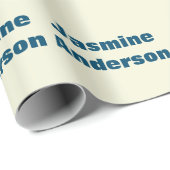 Vet Moderne Minimalistische Beige Oceaan Blauwe Kl Cadeaupapier (Rol Hoek)