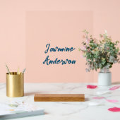 Vet Moderne Minimalistische Oceaan Blauwe Kleur Acryl Bord (Huwelijk)