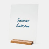 Vet Moderne Minimalistische Oceaan Blauwe Kleur Acryl Bord (Hoek)