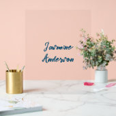 Vet Moderne Minimalistische Oceaan Blauwe Kleur Acryl Bord (Huwelijk)