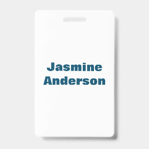 Vet Moderne Minimalistische Oceaan Blauwe Kleur Badge