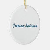 Vet Moderne Minimalistische Oceaan Blauwe Kleur Keramisch Ornament (Rechts)