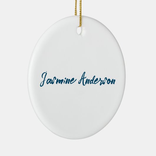 Vet Moderne Minimalistische Oceaan Blauwe Kleur Keramisch Ornament (Rechts)