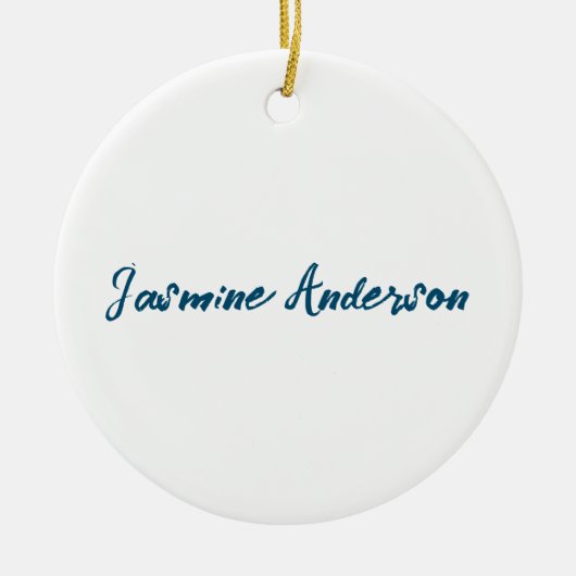 Vet Moderne Minimalistische Oceaan Blauwe Kleur Keramisch Ornament (Voorkant)