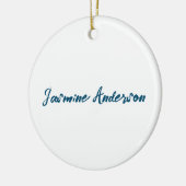 Vet Moderne Minimalistische Oceaan Blauwe Kleur Keramisch Ornament (Links)