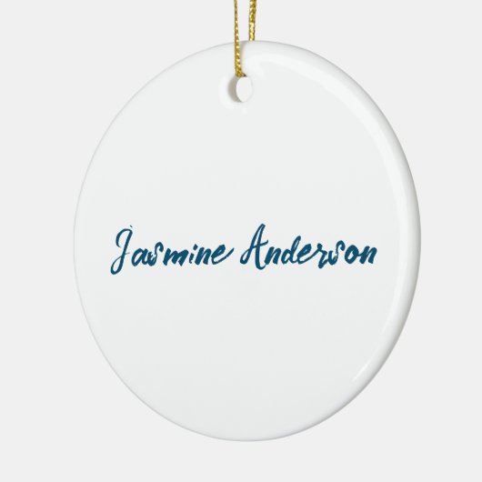 Vet Moderne Minimalistische Oceaan Blauwe Kleur Keramisch Ornament (Links)