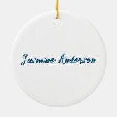 Vet Moderne Minimalistische Oceaan Blauwe Kleur Keramisch Ornament (Achterkant)