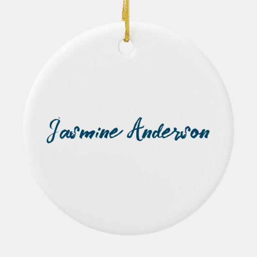 Vet Moderne Minimalistische Oceaan Blauwe Kleur Keramisch Ornament (Achterkant)