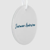 Vet Moderne Minimalistische Oceaan Blauwe Kleur Ornament (voorkant)