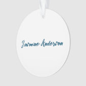 Vet Moderne Minimalistische Oceaan Blauwe Kleur Ornament (voorkant)